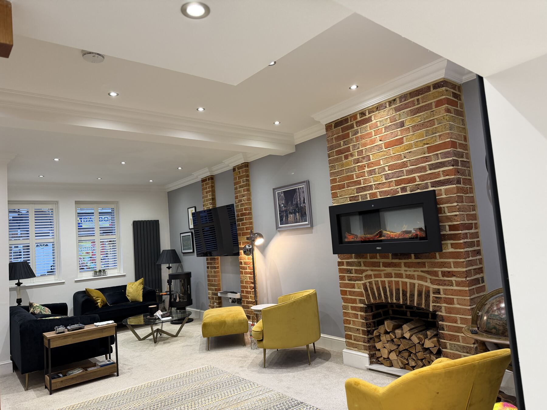 Warm finished living space with bespoke joinery