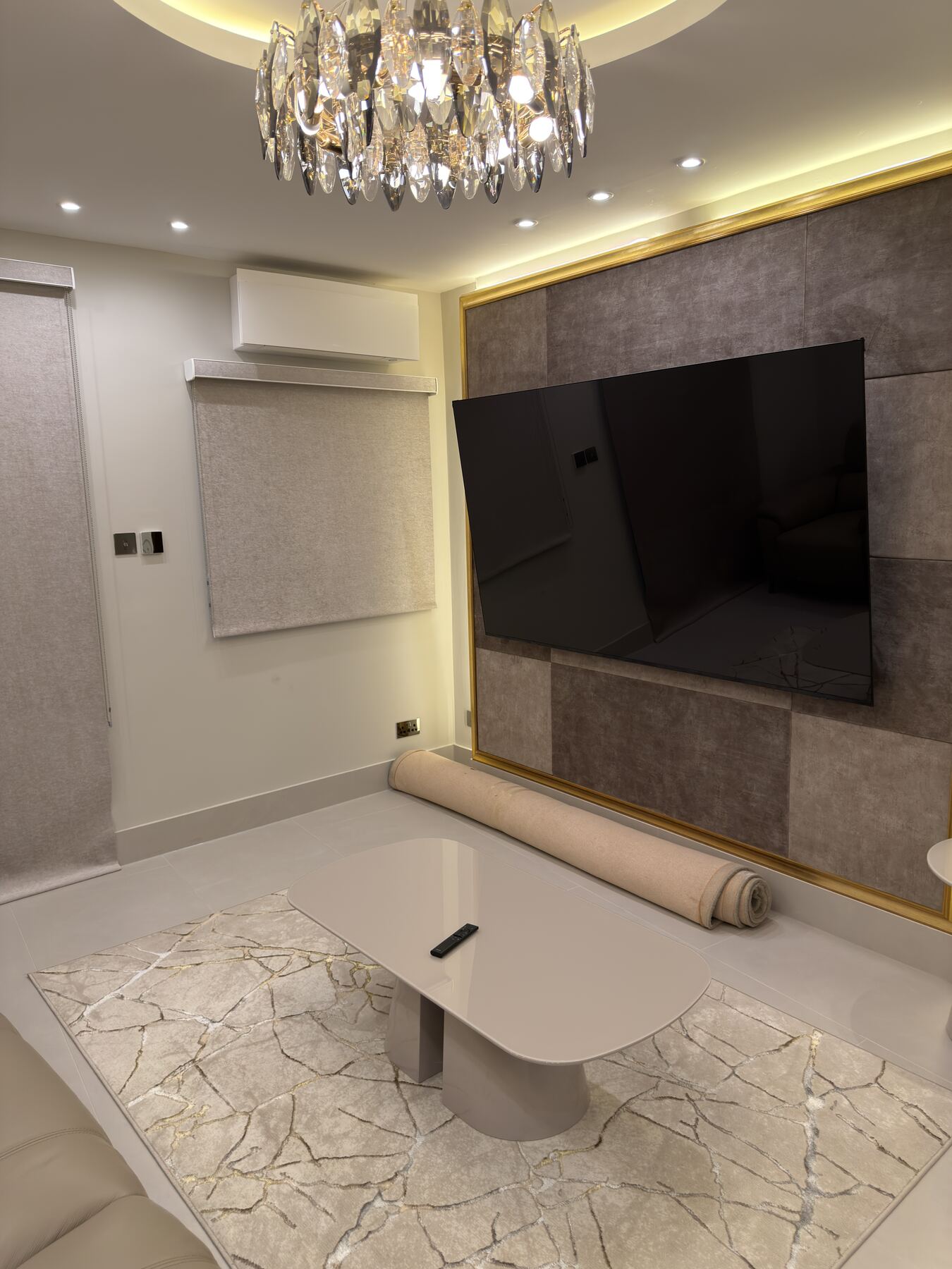 Media wall and modern living finish